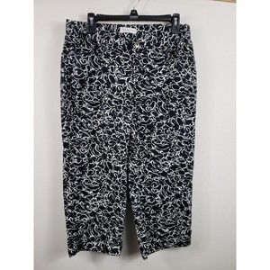 Christopher & Banks women's size 10 capris black & white print zip  pockets